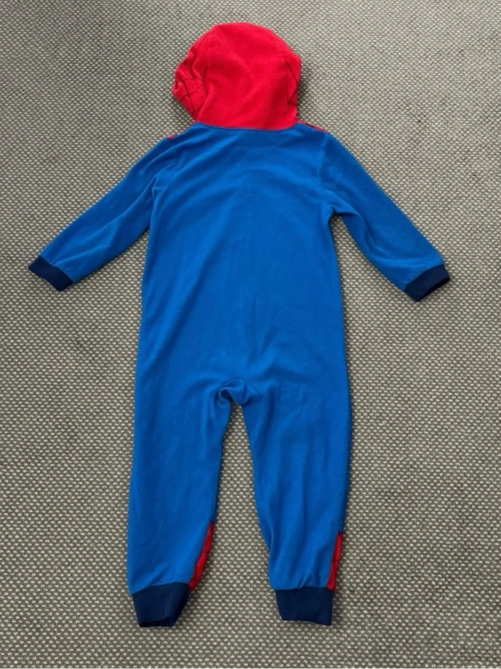 Kids Spider Man Hooded One-Piece Pajama or Costume- Red & Blue